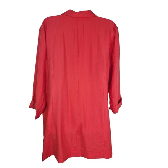 Maurice's Blazer Women Size XL Textured One Button 3/4 Cuffed Sleeve Faux Pocket - Picture 2 of 11